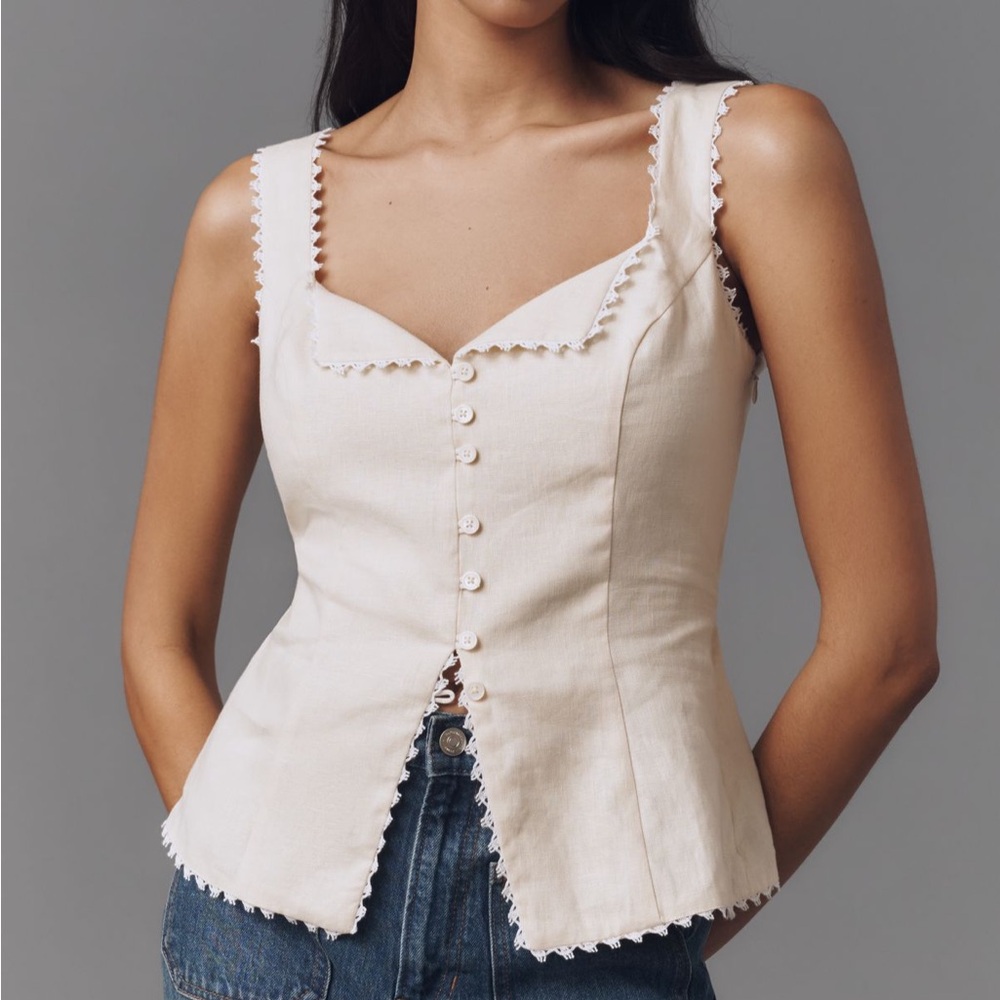 Reformation Viola Linen Top